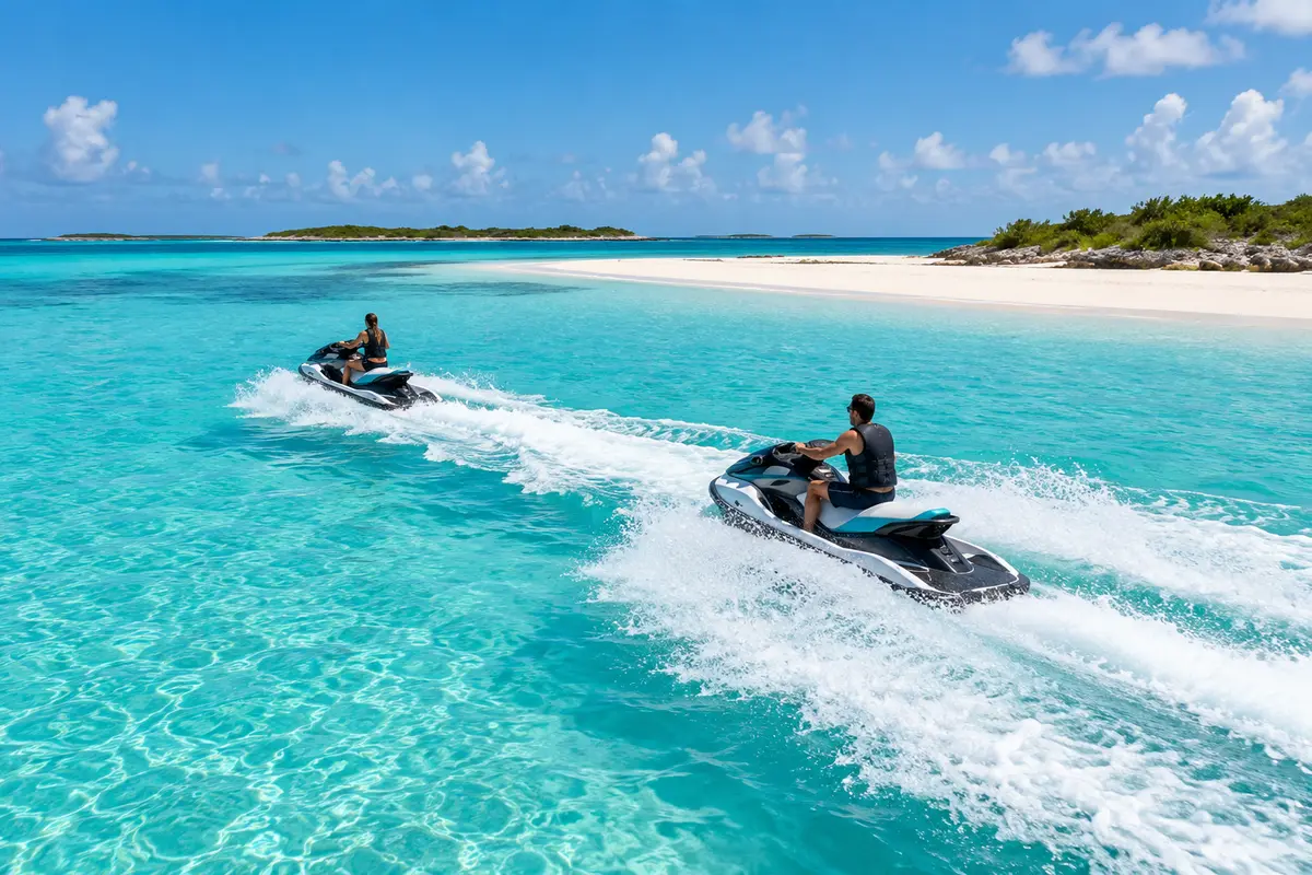 Representative guided jet-ski experience near a sandbar